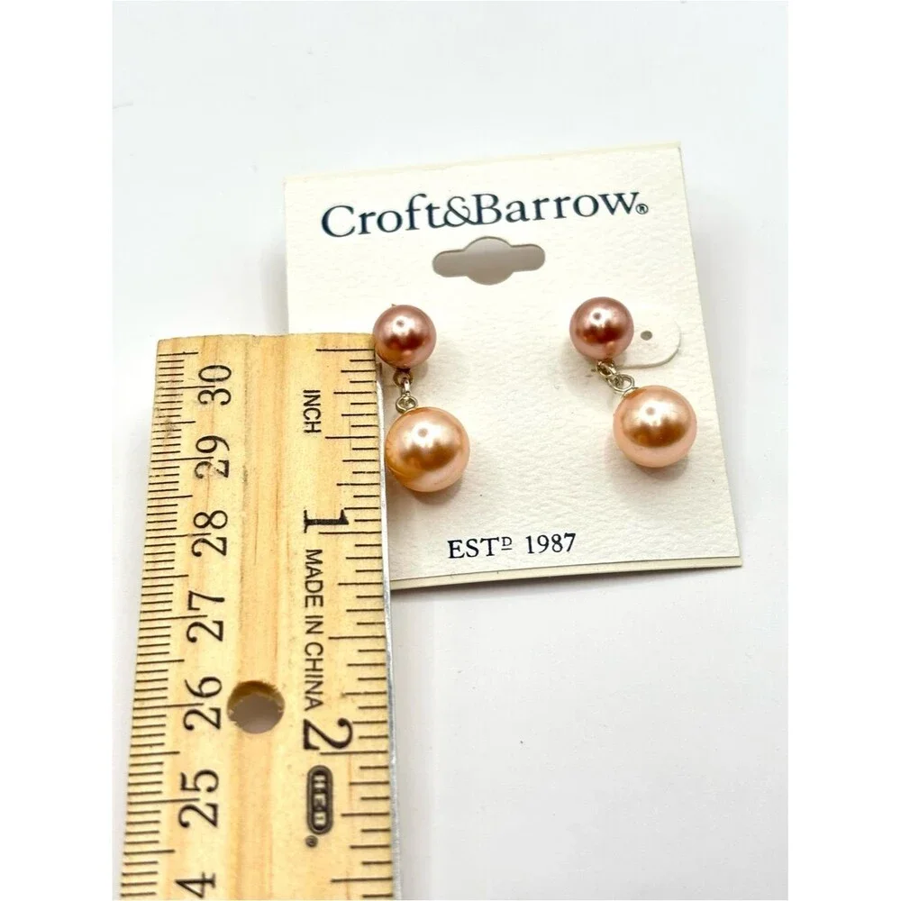 Croft & Barrow Gold-Tone Hoop, Twisted Drop and Rose Pearl Earring Bundle